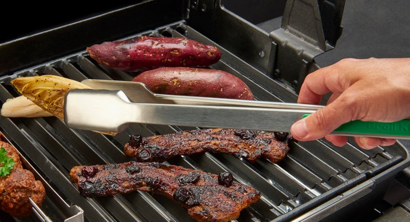 Broil King 64312 Stainless Steel Color-Coded Baron Grill Tong Set, Red, Blue, Green - Image 2
